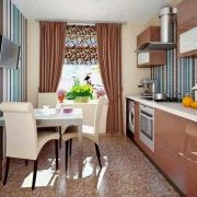 Combinação de papel de parede na cozinha - soluções elegantes em combinação