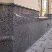 Facing with granite base: classic facade design