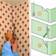 Cara melekatkan kertas dinding di sudut - beberapa pilihan untuk melaksanakan kerja