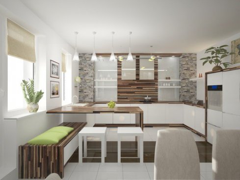 Style minimaliste à l'intérieur d'une cuisine moderne
