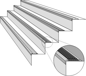 Profilé d'angle en aluminium avec insert en caoutchouc