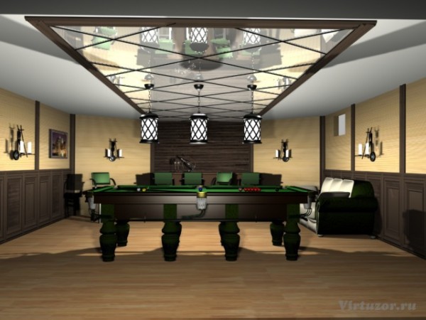 Billiard room in the basement