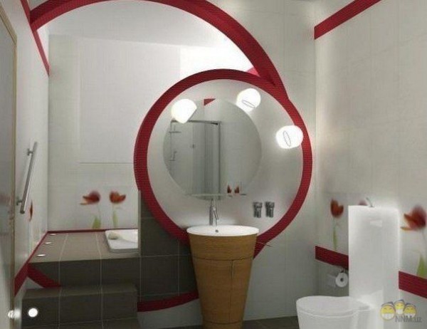 Une salle de bain, divisée en zones par une cloison en placoplâtre