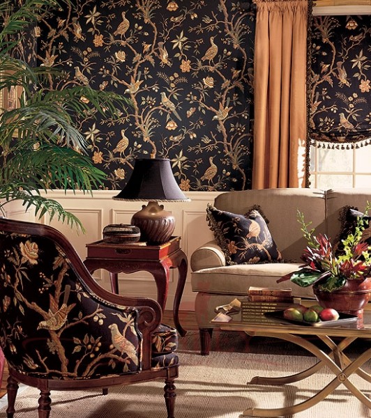 Upholstery in the color of wallpaper
