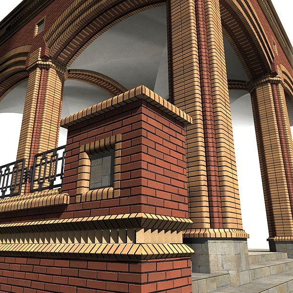 Facing brick columns