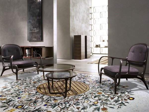 Мозаечна повърхност: дизайн на пода за всекидневна