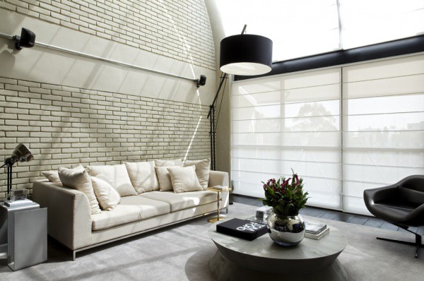 Loft style design: brick cladding