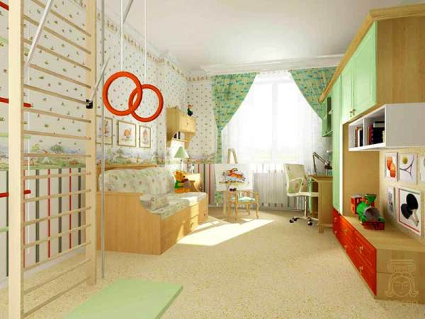 Chambre d'enfant aux couleurs vives