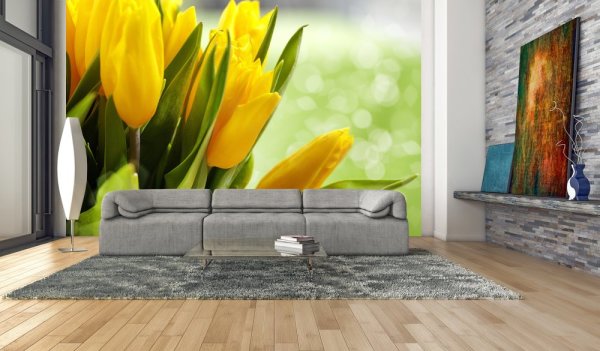 Tulipes jaunes dans le salon