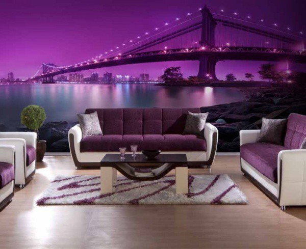 Papiers peints avec l'image du pont en couleurs violettes