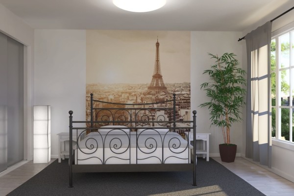 Panorama de Paris sur la photo murale dans la chambre