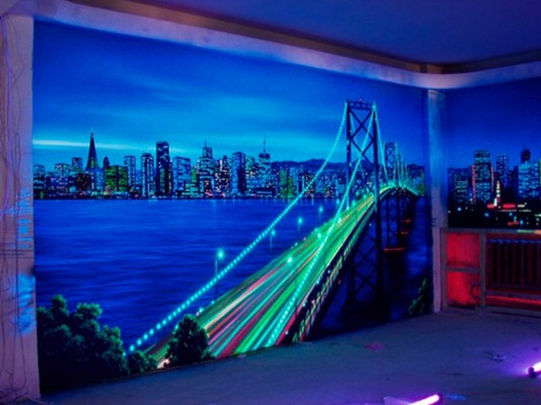 LED 3D Photo Wallpaper Bridge View