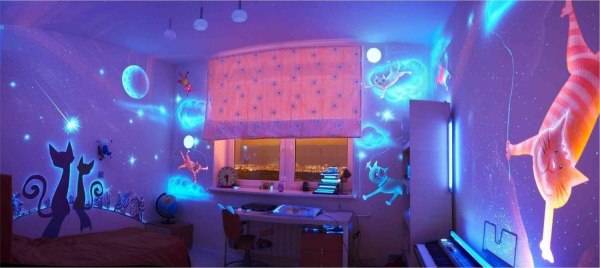 Papier peint photo 3D à LED à l'intérieur d'une chambre d'enfant