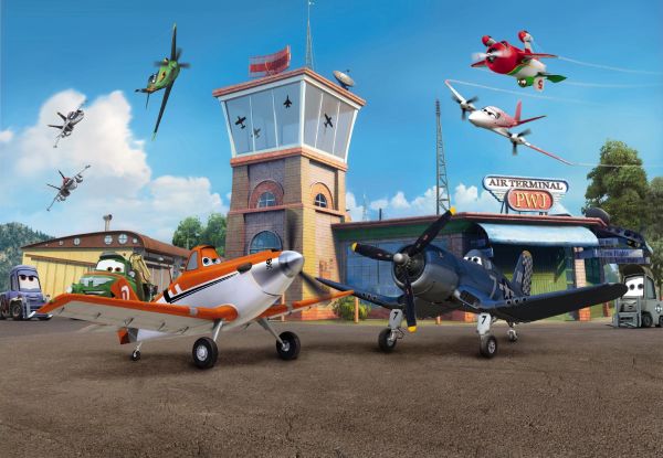 Papiers peints illustrant la vie fabuleuse des avions de dessins animés
