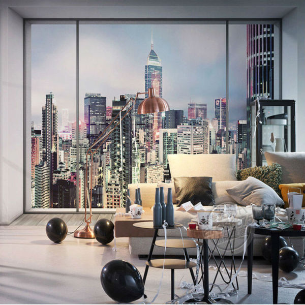 Encadré votre papier peint photo sous la forme d'une fenêtre panoramique, vous vous sentirez comme un résident de New York dynamique