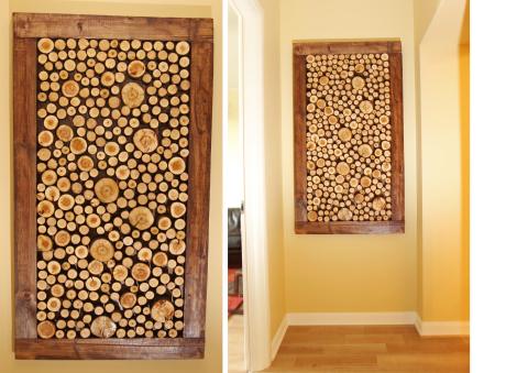 Un panneau en bois fait de branches d'arbres sciés peut décorer même l'intérieur et la conception les plus simples d'une maison ou d'un appartement