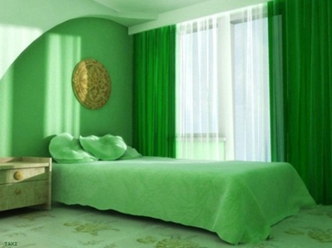 Chambre aux couleurs vert clair