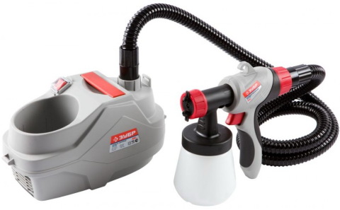 Here is an example of another spray gun, which is suitable for applying water-based paints.