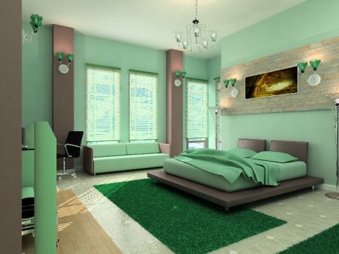 Choisissez une couleur verte pour la chambre