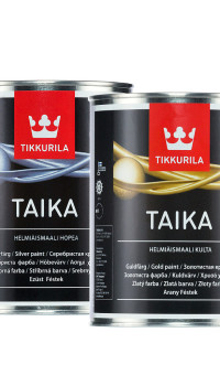 Peinture finlandaise TAIKA avec des reflets argentés et dorés