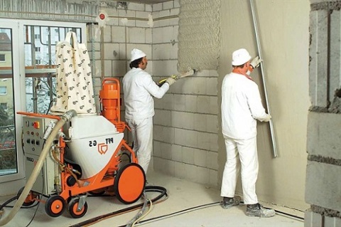 Machine wall plaster