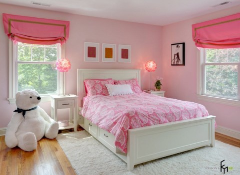 Barns sovrum i rosa färger