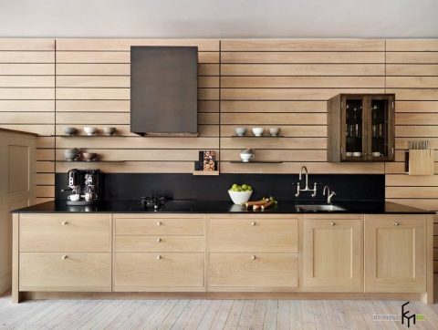 Panel kayu untuk menghias dapur