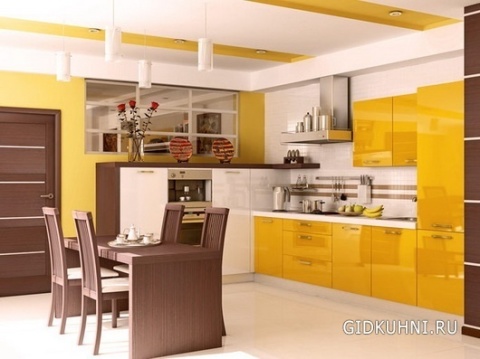 Žlutá gama v kuchyni