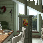 L'imprégnation des couleurs peut être le seul matériau de finition pour une maison en bois