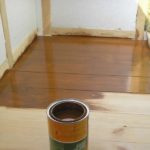 Wood floor painting with moisture resistant paint