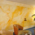 Silicate wallcovering in the living room