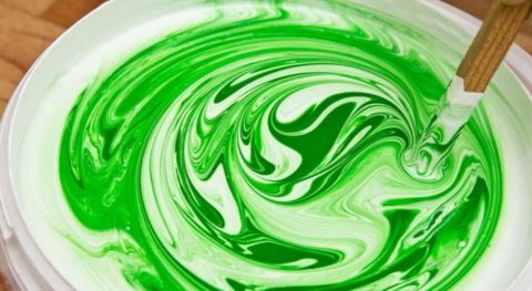 Silicone paint: batch with green pigment