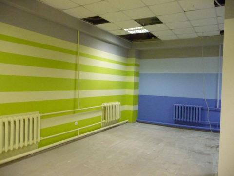 Garage walls painted with a water-based composition