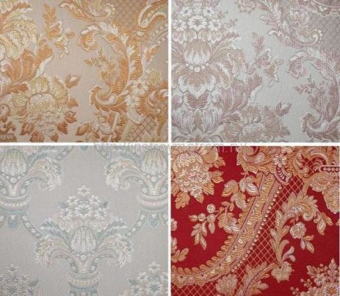 Fabric or textile wallpaper.