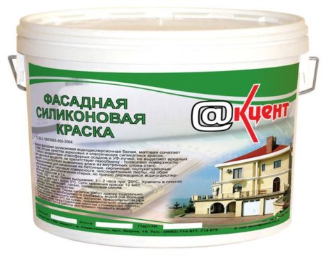 Facade dye based on silicone from the Sevastopol company "Accent"