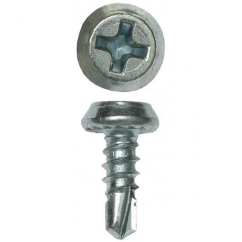 Galvanized metal screw with drill