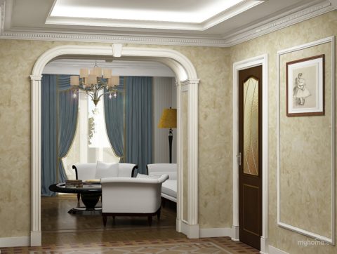 Venetian decorative plaster for the entrance hall