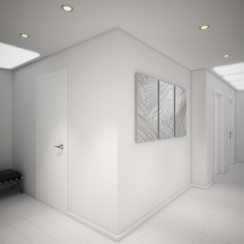 Culoarea albă extinde limitele vizibile ale unei camere sau hol