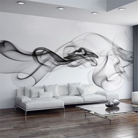 Pintura mural amb motius abstractes