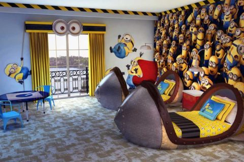 Wall mural with cartoon characters