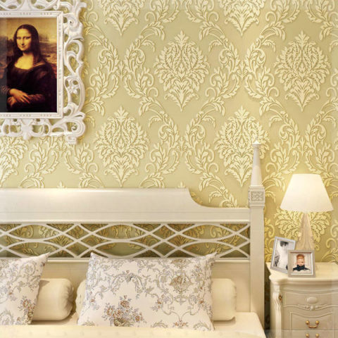 Elegant patró de paper pintat per a parets del dormitori