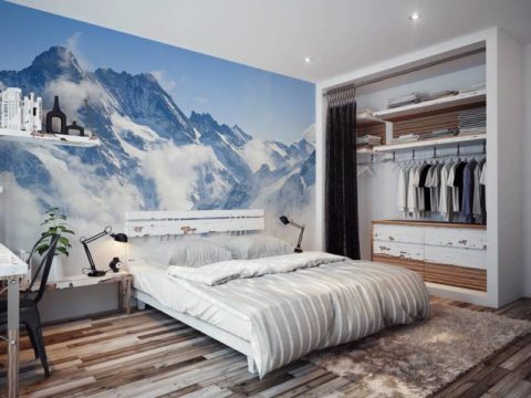 Природни крајолик у спаваћој соби омогућава вам да се опустите