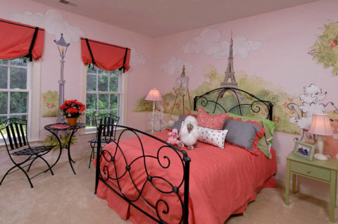Bir kız için romantik yatak odası