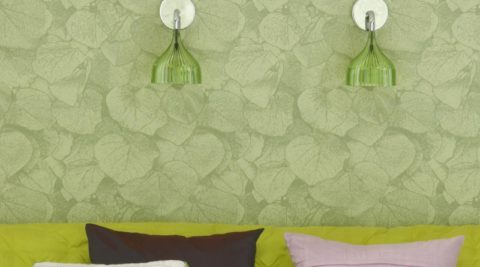 Teplé zelené odtiene v interiéri spálne