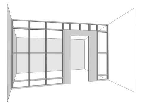 W dolnym profilu PN znajduje się odstęp do szerokości bloku drzwi