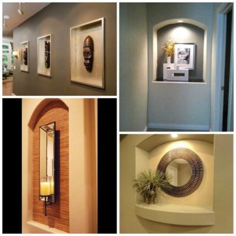 Opções de design para nichos no corredor